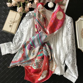 100% Real Silk Twill Scarf Fashion Women Scarves Shawl Coat Wrap Ponchos and Capes 6 Color Armor Samurai Pattern 140cm
100% Real Silk Twill Scarf Fashion Women Scarves Shawl Coat Wrap Ponchos and Capes 6 Color Armor Samurai Pattern 140cm