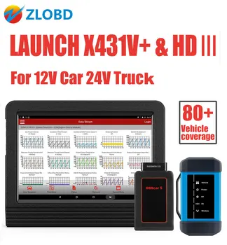 Launch X431 V Plus V+ 10 Car Diagnostic Scanner Automotive Diagnostics Tool HDIII Heavy Duty OBD2 Scanner for 12V Car 24V Truck
Launch X431 V Plus V+ 10 Car Diagnostic Scanner Automotive Diagnostics Tool HDIII Heavy Duty OBD2 Scanner for 12V Car 24V Truck