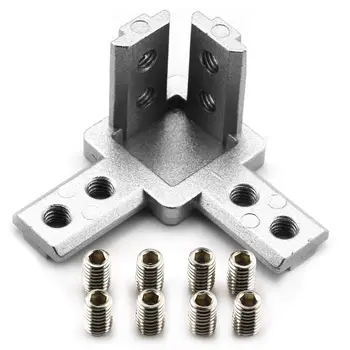 4-Pack 3030 Series 3-Way End Corner Bracket Connector,With Screws For Standard 8Mm T Slot Aluminum Extrusion Profile
4-Pack 3030 Series 3-Way End Corner Bracket Connector,With Screws For Standard 8Mm T Slot Aluminum Extrusion Profile