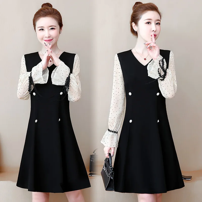 Fashion Large Size WOMEN'S Dress Women's 2019 Autumn New Style Fat Mm Elegant Sweet Mid-length Long Sleeve Base Skirt
Fashion Large Size WOMEN'S Dress Women's 2019 Autumn New Style Fat Mm Elegant Sweet Mid-length Long Sleeve Base Skirt