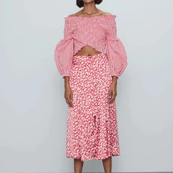 2020 new summer women coral gingham top wide V-neck elastic cuffs smocked asymmetric hem casual fashion female tops
2020 new summer women coral gingham top wide V-neck elastic cuffs smocked asymmetric hem casual fashion female tops