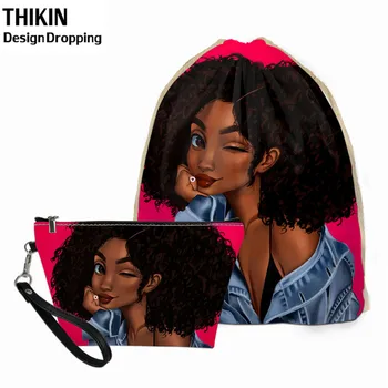 THIKIN Women Drawstring Bag African Black Girls Leather Makeup Travel Bag Zipper 2pcs Custom Logo Pouch Female Sacos De Mujer
THIKIN Women Drawstring Bag African Black Girls Leather Makeup Travel Bag Zipper 2pcs Custom Logo Pouch Female Sacos De Mujer