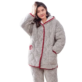 Winter pajamas women's coral fleece and cotton warm home wear
Winter pajamas women's coral fleece and cotton warm home wear