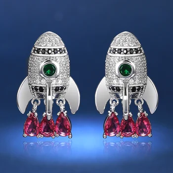 Huitan New Drop Shipping Rocket Design Novel Women Stud Earring with Red Water Drop Tassel Chic Gift Women Fashion Earrings
Huitan New Drop Shipping Rocket Design Novel Women Stud Earring with Red Water Drop Tassel Chic Gift Women Fashion Earrings