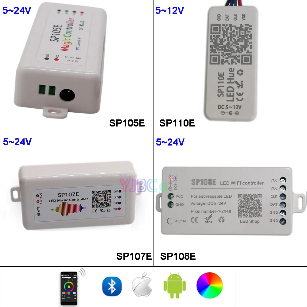 SP107E SK6812 SP105E Bluetooth APA102 SP110E WS2801 Pixels Led Strip DC5-24V SP108E wifi WS2811 WS2812B Led Music Controller
SP107E SK6812 SP105E Bluetooth APA102 SP110E WS2801 Pixels Led Strip DC5-24V SP108E wifi WS2811 WS2812B Led Music Controller