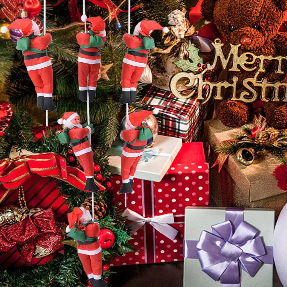 christmas tree decorations 30cm ladder climbing rope santa claus