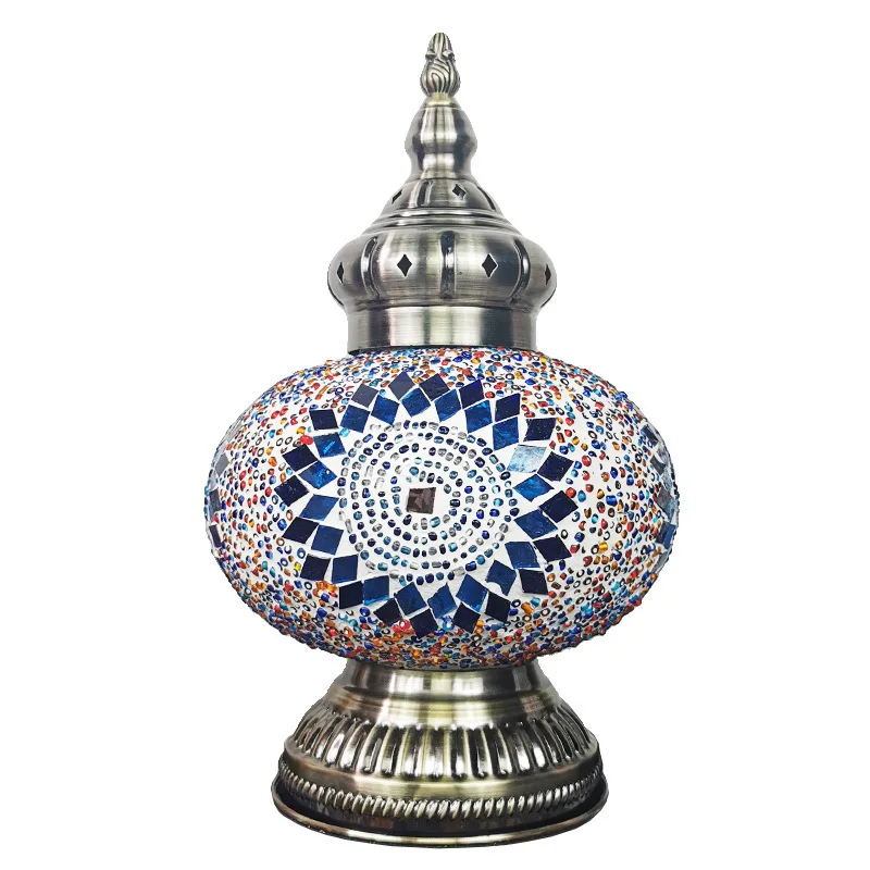 Morocco Turkish Style Retro Romantic LED Warm Light Nightlight Kettle Model Stained Glass Handmade Table Lamp for Bedroom Bar
Morocco Turkish Style Retro Romantic LED Warm Light Nightlight Kettle Model Stained Glass Handmade Table Lamp for Bedroom Bar