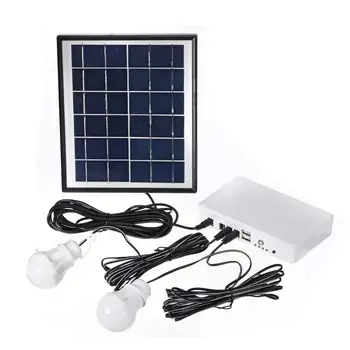 Solar Panel Generator Lighting Kit USB Solar Charger with 2 LED Light Bulb Emergency Light +5V 1.5A Output Phone Charger
Solar Panel Generator Lighting Kit USB Solar Charger with 2 LED Light Bulb Emergency Light +5V 1.5A Output Phone Charger