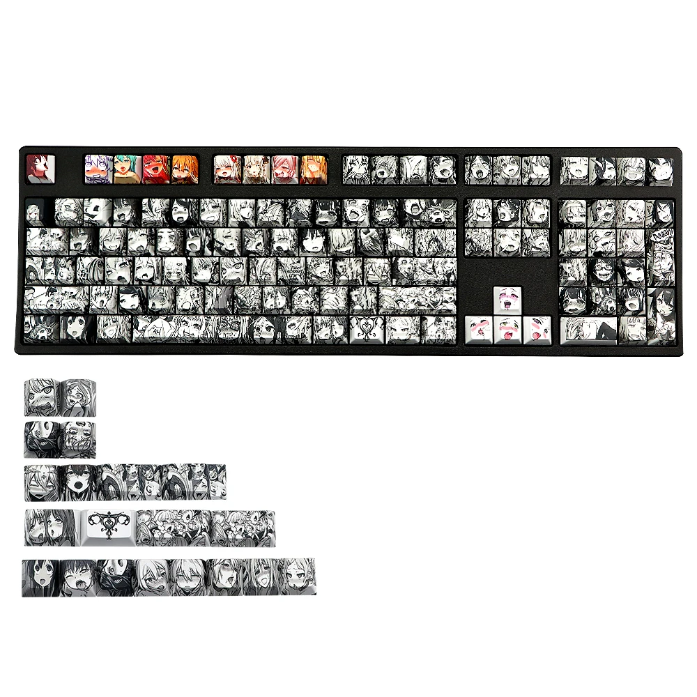PBT 128 key Ahegao Keycap Dye Sublimation Cherr Profile Japanese Anime Keycap For Cherry Gateron Kailh switch GK61 GK64 Keyboard
PBT 128 key Ahegao Keycap Dye Sublimation Cherr Profile Japanese Anime Keycap For Cherry Gateron Kailh switch GK61 GK64 Keyboard