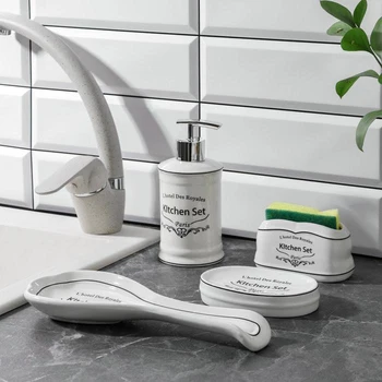 Set of accessories for the kitchen "Comfort", 4 items (dispenser 300 ml, soap dish, sponge holder, spoon holder)
Set of accessories for the kitchen "Comfort", 4 items (dispenser 300 ml, soap dish, sponge holder, spoon holder)