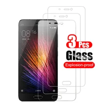 Protecteur d'écran pour Xiaomi, 3 pièces, Film de protection en verre trempé 2.5D pour téléphone Mi 5 5s 9H=