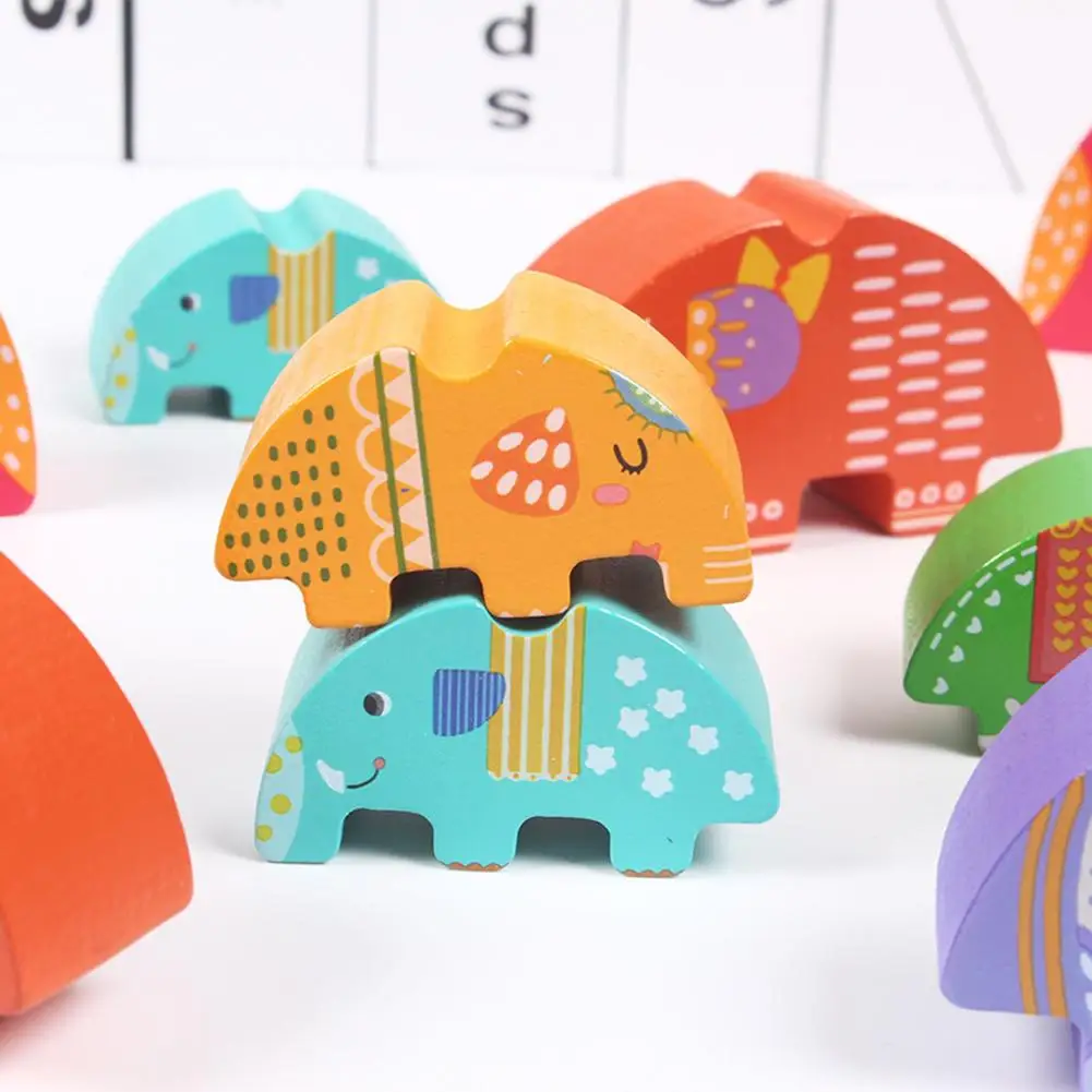 Colorful Elephant Tower Wood Assembled Building Blocks Set Toy for Kids Family Game Wooden Balance Interactive Toys Game
Colorful Elephant Tower Wood Assembled Building Blocks Set Toy for Kids Family Game Wooden Balance Interactive Toys Game