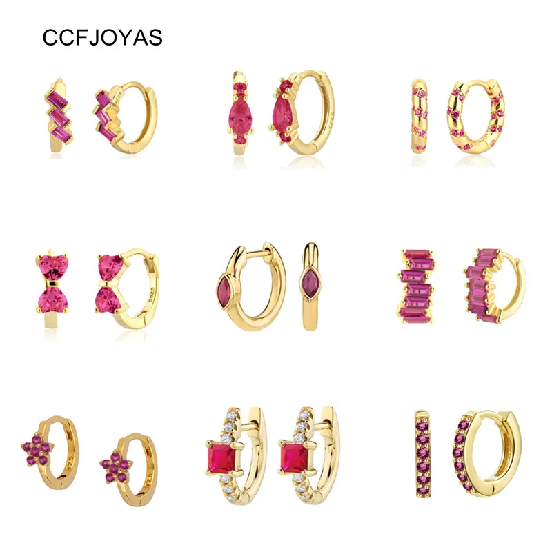 CCFJOYA 925 Sterling Silver Rose red Zircon Small Hoop Earrings For Women European and American Mini Round Piercing Earring 2021
CCFJOYA 925 Sterling Silver Rose red Zircon Small Hoop Earrings For Women European and American Mini Round Piercing Earring 2021