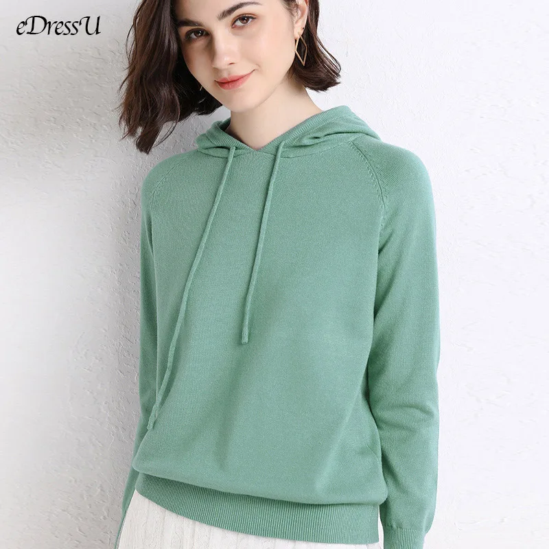 Soft Knitted Hoodies Loose Hooded Sweatshirt Women Pullover Fleece Solid Korean Casual Sport Shirt HW-MS 
Soft Knitted Hoodies Loose Hooded Sweatshirt Women Pullover Fleece Solid Korean Casual Sport Shirt HW-MS