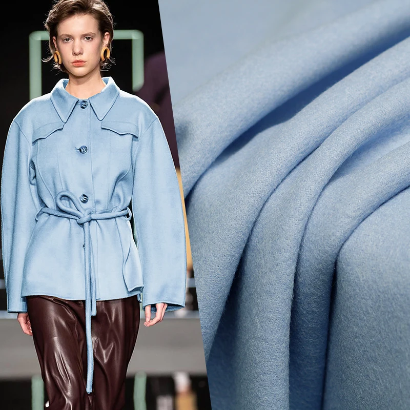 Pearlsilk Sky Blue Double-side Overcoating Cashmere 100% Wool Fabrics Materials Winter Women Overcoat Sewing Cloth Free shipping
Pearlsilk Sky Blue Double-side Overcoating Cashmere 100% Wool Fabrics Materials Winter Women Overcoat Sewing Cloth Free shipping