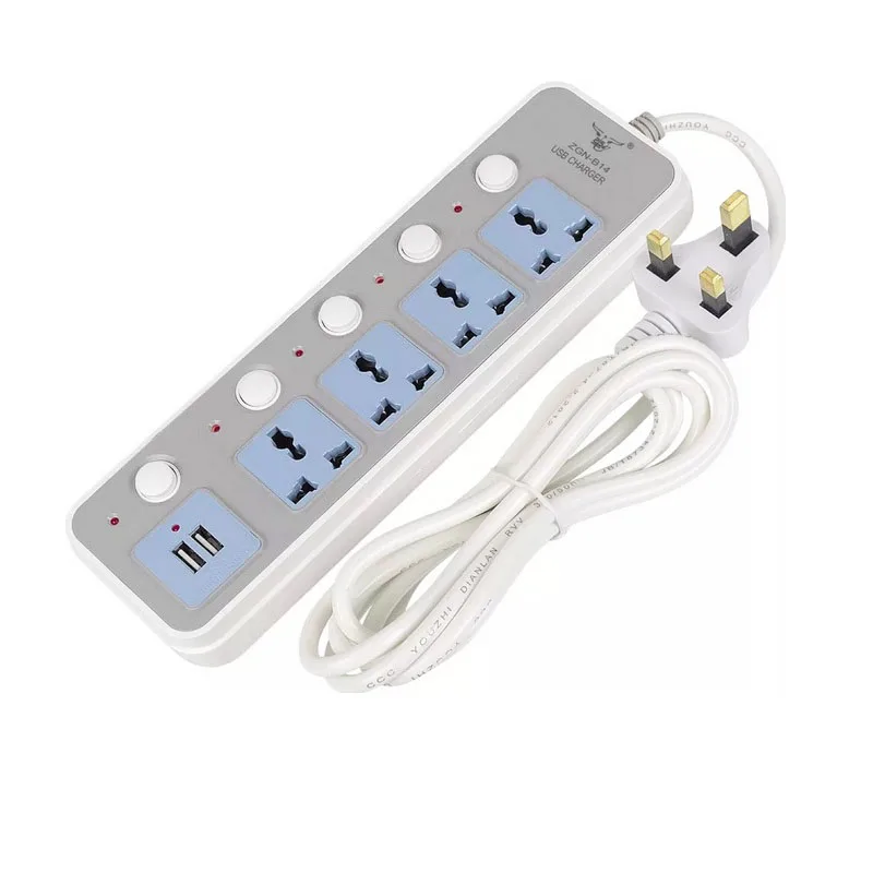 USB Socket Power Strip EU US AU UK Universal AC Outlets UK Plug Electrical Socket Individual Switch 2USB Ports 1.8m Power Cord 
USB Socket Power Strip EU US AU UK Universal AC Outlets UK Plug Electrical Socket Individual Switch 2USB Ports 1.8m Power Cord
