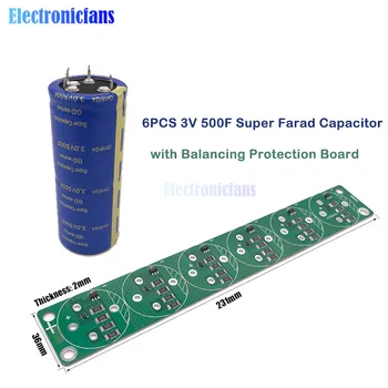 6PCS 3V 500F 35*88mm 4 Pin Super Farad Capacitor Low ESR 3V500F Super Capacitor for Car with Balancing Protection Board DIY Kit 
6PCS 3V 500F 35*88mm 4 Pin Super Farad Capacitor Low ESR 3V500F Super Capacitor for Car with Balancing Protection Board DIY Kit