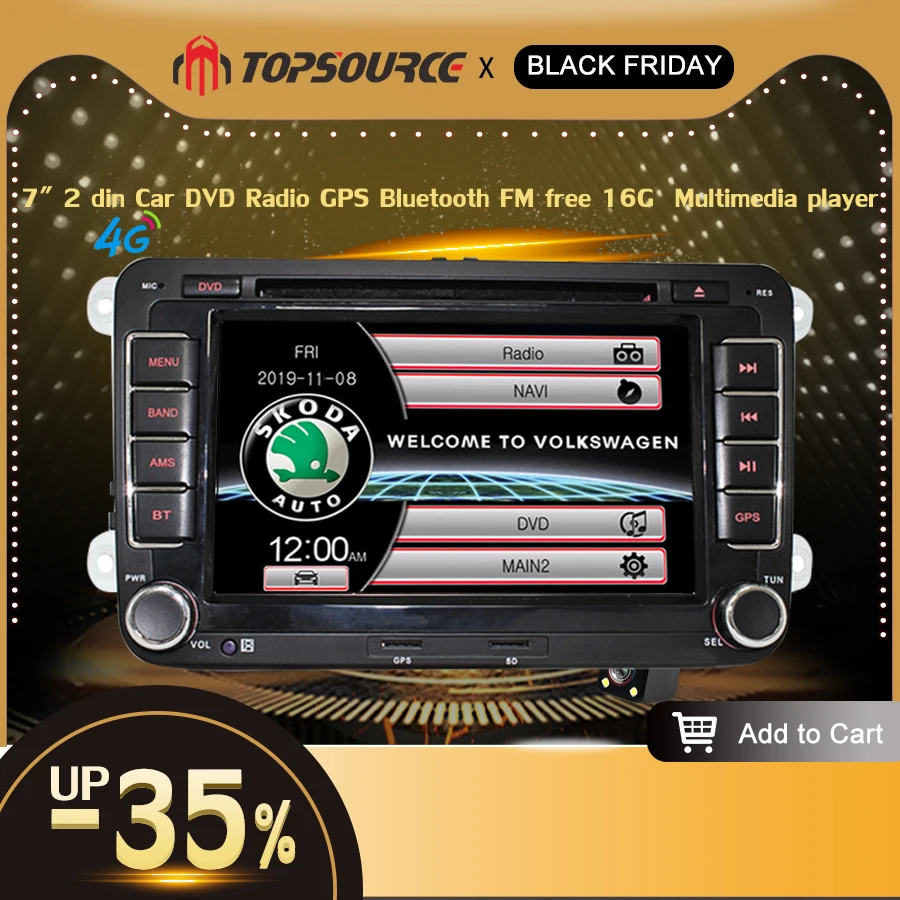 TOPSOURCE 7" 2 din Car DVD Radio GPS Bluetooth FM free 16G SanDisk radio Multimedia player for VW golf 6 passat b6 b7 Skoda
TOPSOURCE 7" 2 din Car DVD Radio GPS Bluetooth FM free 16G SanDisk radio Multimedia player for VW golf 6 passat b6 b7 Skoda