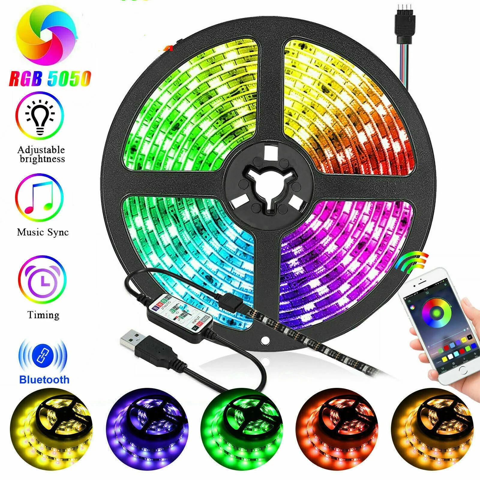 Smart Pixel LED Light Controller, LED TV Backlight Bluetooth 5050 RGB APP Remote Bedroom Bar Strip Lights
Smart Pixel LED Light Controller, LED TV Backlight Bluetooth 5050 RGB APP Remote Bedroom Bar Strip Lights