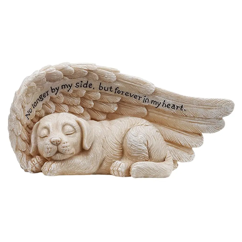 Спящая собака ангел статуя памятный камень двор сад гравировка маркер щенок