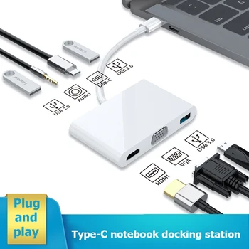7 in 1 USB 3.1 HUB Adapter Type-C to HDMI USB2.0 USB3.0 PD Fast Charge Converter Notebook Accessories USB-C Hub
7 in 1 USB 3.1 HUB Adapter Type-C to HDMI USB2.0 USB3.0 PD Fast Charge Converter Notebook Accessories USB-C Hub