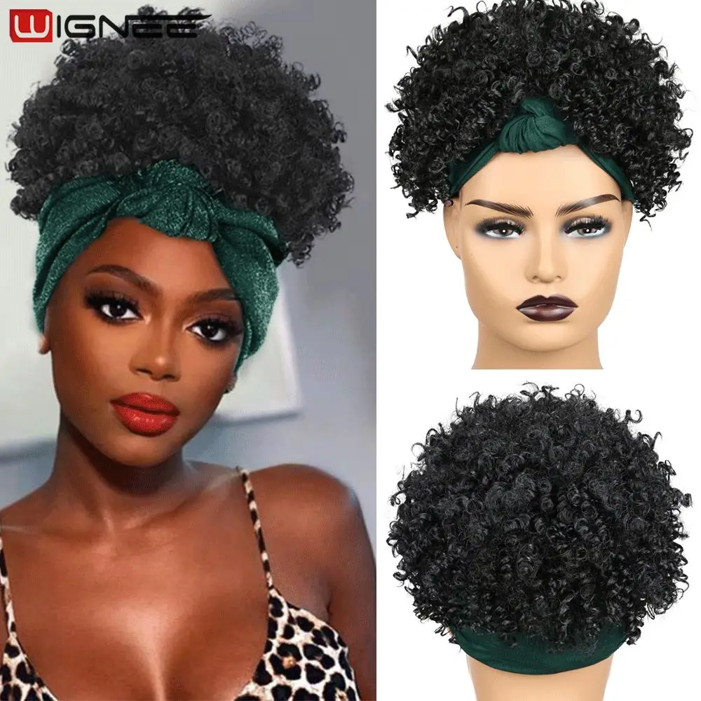 Wignee Short Headband Wigs Black /Green Afro Kinky Curly Heat Resistant Synthetic Wigs for Black Women Hairstyles Daily Hair Wig
Wignee Short Headband Wigs Black /Green Afro Kinky Curly Heat Resistant Synthetic Wigs for Black Women Hairstyles Daily Hair Wig