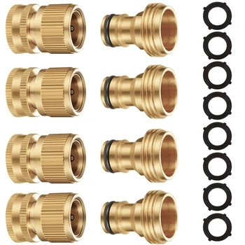Garden Hose Quick Connector Set Solid Brass 3/4 Inch GHT Water Fittings Thread , Internal Thread Quick Connector(IPC-4)
Garden Hose Quick Connector Set Solid Brass 3/4 Inch GHT Water Fittings Thread , Internal Thread Quick Connector(IPC-4)