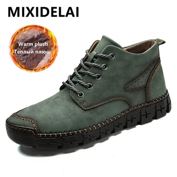 2020 Men's Winter Boots Handmade Leather Men's Ankle Boots Plush Warm Men's Snow Boots Outdoor Cold Protection Winter Boots Men
2020 Men's Winter Boots Handmade Leather Men's Ankle Boots Plush Warm Men's Snow Boots Outdoor Cold Protection Winter Boots Men