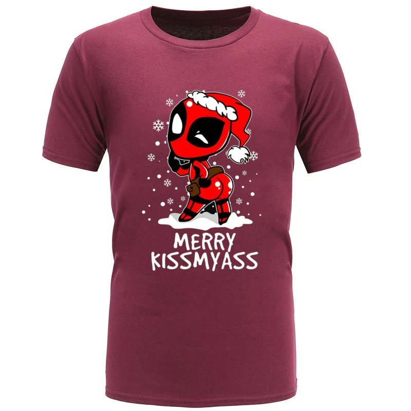 Поцелуй люби меня рождественские фильма Дэдпул Рубашки в уличном стиле футболки