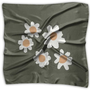 NOISYDESIGNS New Summer Square Scarf Women White Daisy Print Square Scarves Dark Green Mujer 60*60cm
NOISYDESIGNS New Summer Square Scarf Women White Daisy Print Square Scarves Dark Green Mujer 60*60cm