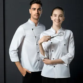 THINKTHENDO Unisex 3/4 Sleeve Faux Denim Chef Jacket Single Breasted Bakery Restaurant Coat
THINKTHENDO Unisex 3/4 Sleeve Faux Denim Chef Jacket Single Breasted Bakery Restaurant Coat