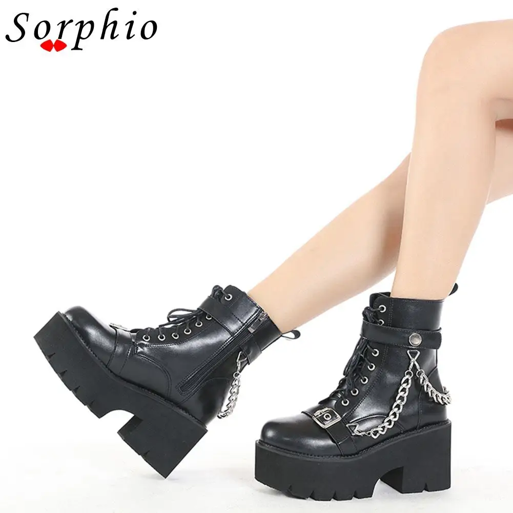 Female Motorcycle Boots For Women Platform Chunky Heel Metal Chain Design Ankle Short Boots 2022 New Arrivals Brand New Shoes
Female Motorcycle Boots For Women Platform Chunky Heel Metal Chain Design Ankle Short Boots 2022 New Arrivals Brand New Shoes