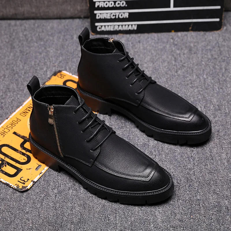 British style mens casual business wedding formal dress cow leather boots breathable platform shoes black ankle boot short botas
British style mens casual business wedding formal dress cow leather boots breathable platform shoes black ankle boot short botas