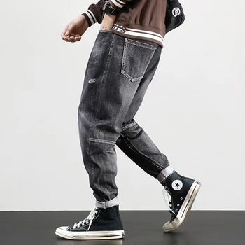 Fashion Streetwear Men Jeans Retro Gray Spliced Designer Ripped Harem Pants Loose Fit Size 28-42 Hip Hop Jeans Men Pencil Pants
Fashion Streetwear Men Jeans Retro Gray Spliced Designer Ripped Harem Pants Loose Fit Size 28-42 Hip Hop Jeans Men Pencil Pants