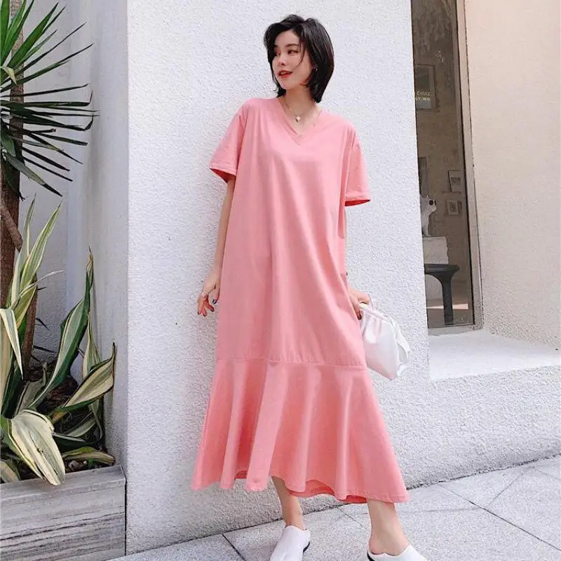 Plus Size Long Nightdress Women Cotton Sleepwear Nightgown Spring Summer Short Sleeve Nightwear Sleepshirt Sweet Loose Home Wear
Plus Size Long Nightdress Women Cotton Sleepwear Nightgown Spring Summer Short Sleeve Nightwear Sleepshirt Sweet Loose Home Wear