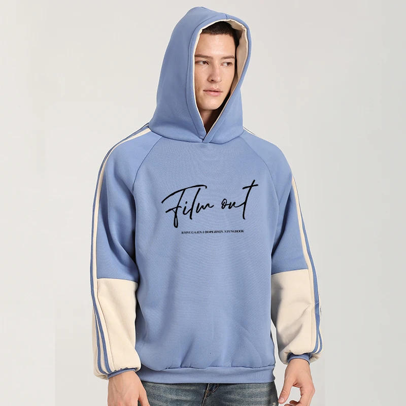 K-Pop FILM OUT Splicing Hoodie K-Pop FILM OUT Splicing Hoodie