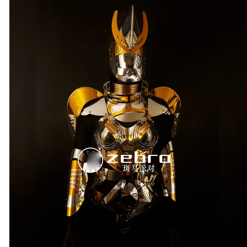 

Future technology Golden armor nightclub gogo costume space warrior cosplay party costume