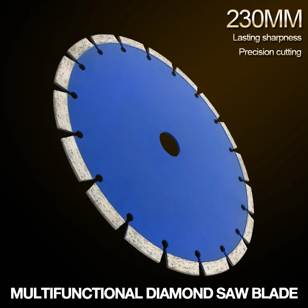 230mm Split Tooth Segmented Shape Diamond Saw Blade Volcanic Rock Cutting Blade Support Wet and Dry Cutting for Concrete / Stone
230mm Split Tooth Segmented Shape Diamond Saw Blade Volcanic Rock Cutting Blade Support Wet and Dry Cutting for Concrete / Stone