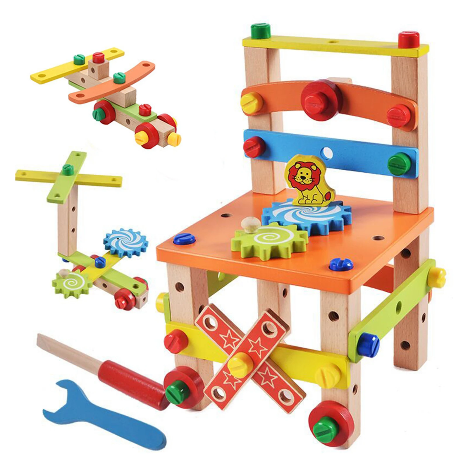 Build Your Chair Montessori Toys, Chair Disassembly Toy Set Puzzle Blocks for Kids Build Your Chair Montessori Toys, Chair Disassembly Toy Set Puzzle Blocks for Kids