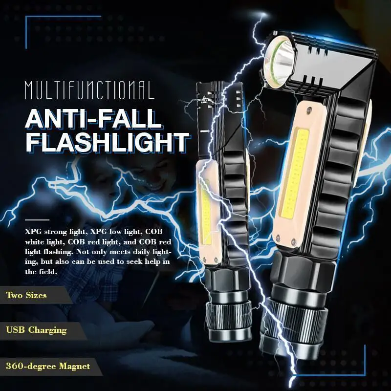 Multifunctional 360-degree Magnet Anti-fall Flashlight LED Variable light Flashlight Lamp USB Rechargeable Tactical Light Zoom
Multifunctional 360-degree Magnet Anti-fall Flashlight LED Variable light Flashlight Lamp USB Rechargeable Tactical Light Zoom
