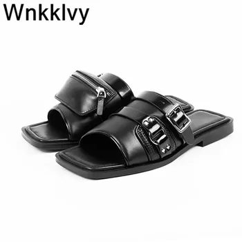 Niche shoes women 2020 summer square toe flat wallet metal strap decoration sandals flat heel slippers pocket lazy mullers
Niche shoes women 2020 summer square toe flat wallet metal strap decoration sandals flat heel slippers pocket lazy mullers