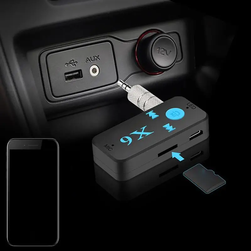 X6 Auto Car Bluetooth Aux Adapter Support TF Card A2DP Audio Stereo Bluetooth Handsfree Music Receiver
X6 Auto Car Bluetooth Aux Adapter Support TF Card A2DP Audio Stereo Bluetooth Handsfree Music Receiver