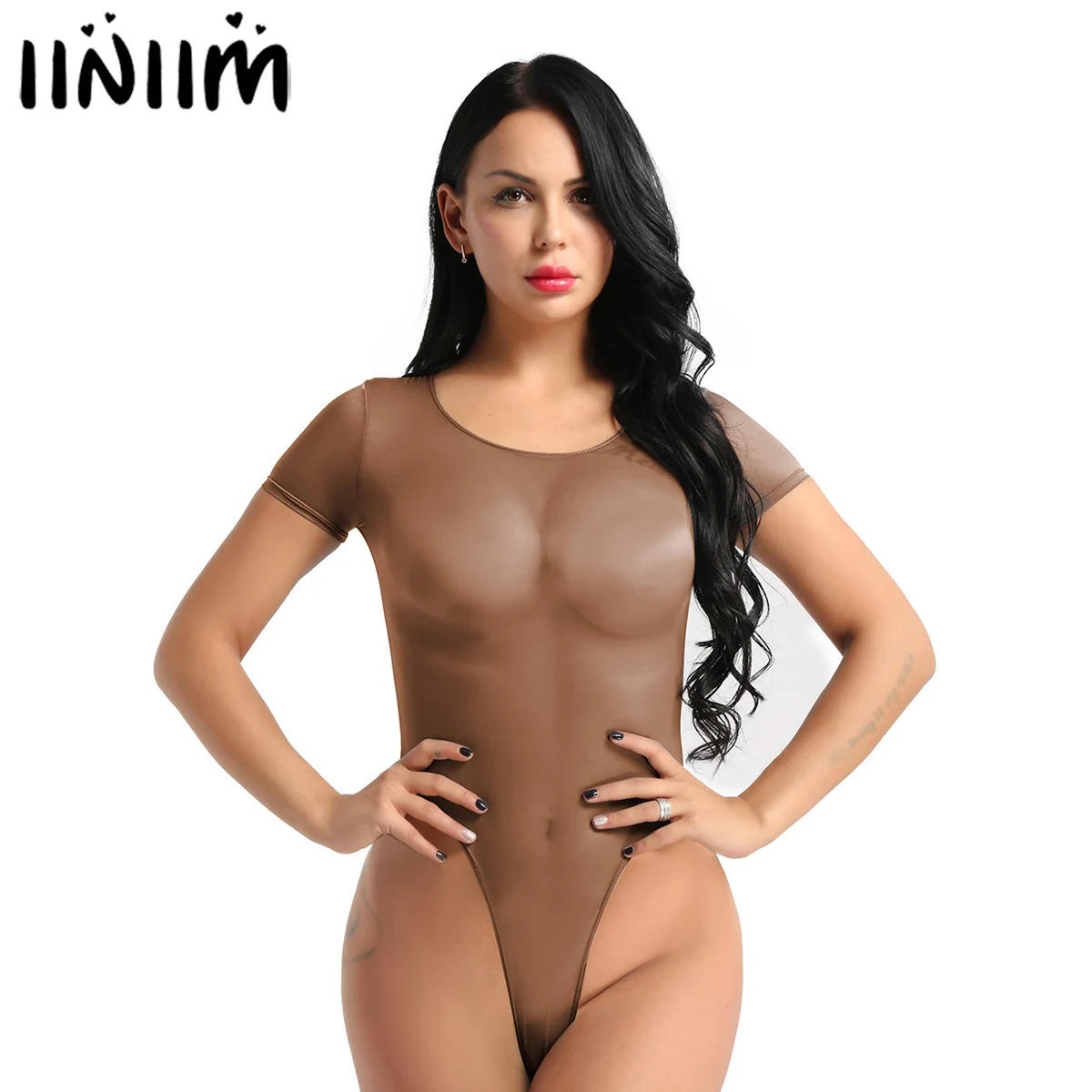 iiniim Ladies Bodysuit sleepwear Sheer Transparent Lingerie High Cut Bodycon Bikini Thongs Sexy Womens Teddies Clubwear
iiniim Ladies Bodysuit sleepwear Sheer Transparent Lingerie High Cut Bodycon Bikini Thongs Sexy Womens Teddies Clubwear