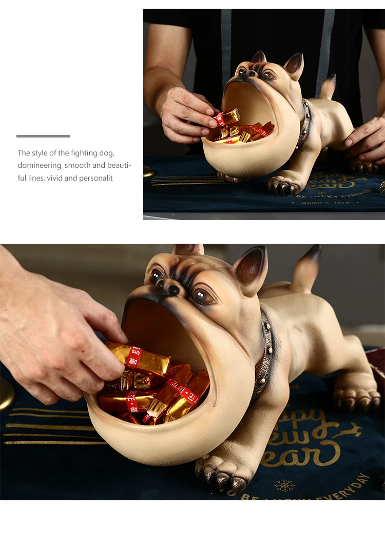 Креативная скульптура в виде животных из смолы, орнамент, ящик для хранения бульдога, художественный вход, винный шкаф, рабочий стол, конфета, маленький предмет для хранения Креативная скульптура в виде животных из смолы, орнамент, ящик для хранения бульдога, художественный вход, винный шкаф, рабочий стол, конфета, маленький предмет для хранения