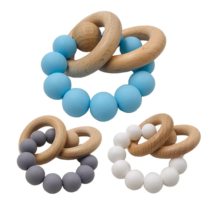 Newborn Wooden Beads Silicone Teether Ring Chain for Infant Nursing Silicone Teething Tooth Training Accessories Toys for Baby
Newborn Wooden Beads Silicone Teether Ring Chain for Infant Nursing Silicone Teething Tooth Training Accessories Toys for Baby