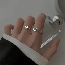 Silver Color Hollowed Heart Shape Open Ring Set Design Cute Fashion Love Jewelry For Women Girl Gifts Adjustable Birthday Party
Silver Color Hollowed Heart Shape Open Ring Set Design Cute Fashion Love Jewelry For Women Girl Gifts Adjustable Birthday Party