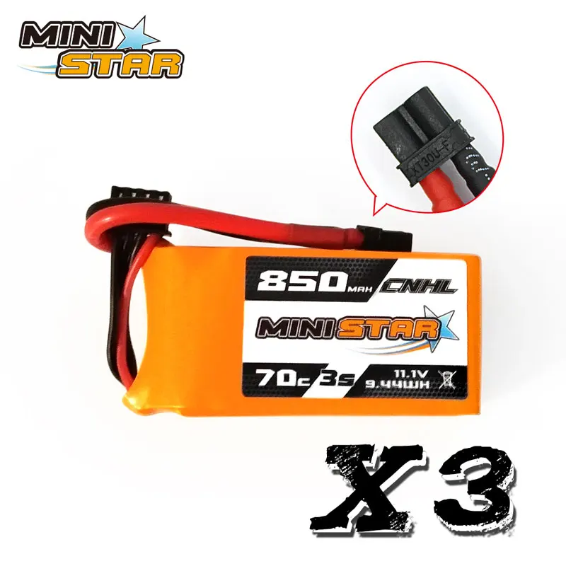 Аккумулятор CNHL Lipo 2S 3S 850 мАч батарея 7 4 В 11 1 70C с разъемом XT30 для Mini Quad RC FPV дрона
