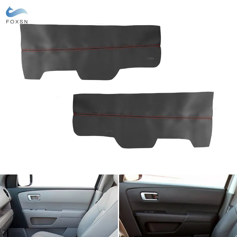 

For Honda Pilot 2009 2010 2011 2012 2013 2014 2015 2pcs Car Front Door Armrest Panel Leather Cover Protective Accessories Trim