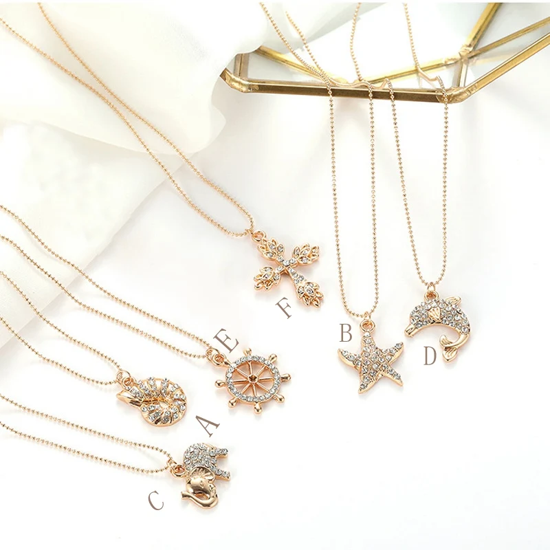 RUN 4 Pcs Multi-Colored Small Swan Pendant Lavicle Chain Necklace Jewelry