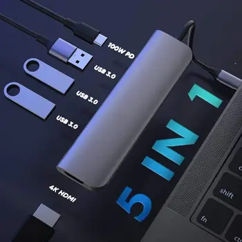 USB Hub with 4K HDMI, 5-In-1 Type-C Thunderbolt 3 Dock with 3 USB 3.0 Ports, Compatible with MacBook Air/Pro 2020
USB Hub with 4K HDMI, 5-In-1 Type-C Thunderbolt 3 Dock with 3 USB 3.0 Ports, Compatible with MacBook Air/Pro 2020